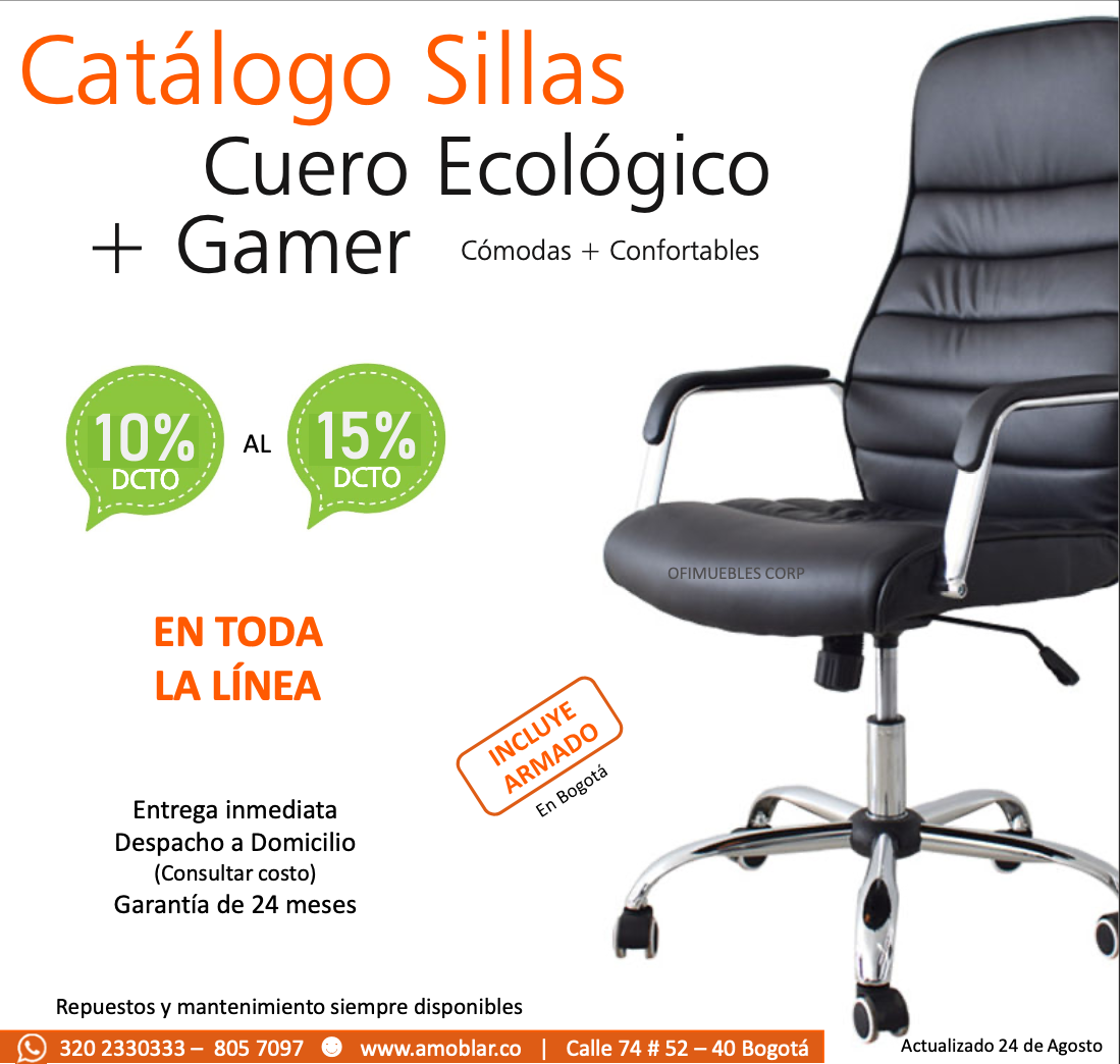 sillas para oficina en cuero ecológico