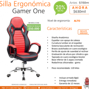 Silla ergonómica gamer one